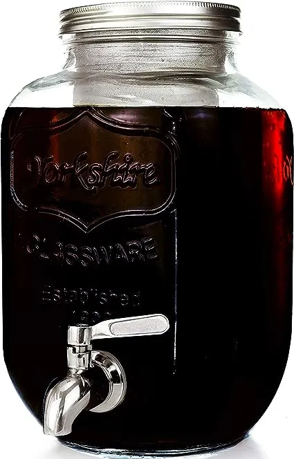 Willow & Everett Cold Brew Maker - Glass Pitcher with Filter - Iced Coffee or Tea Carafe, 1 Gallon