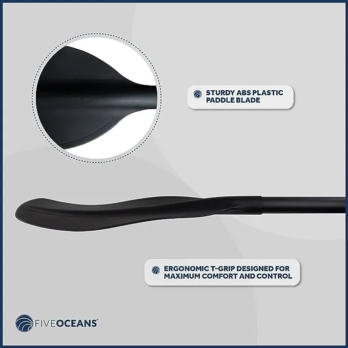 Five Oceans 47 inch Single Blade Aluminum Paddle, Black Fo-4132