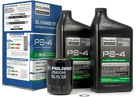 Polaris Off Road Full Synthetic Oil Change Kit, 2202166, 2 Quarts of PS-4 Engine Oil and 1 Oil Filter