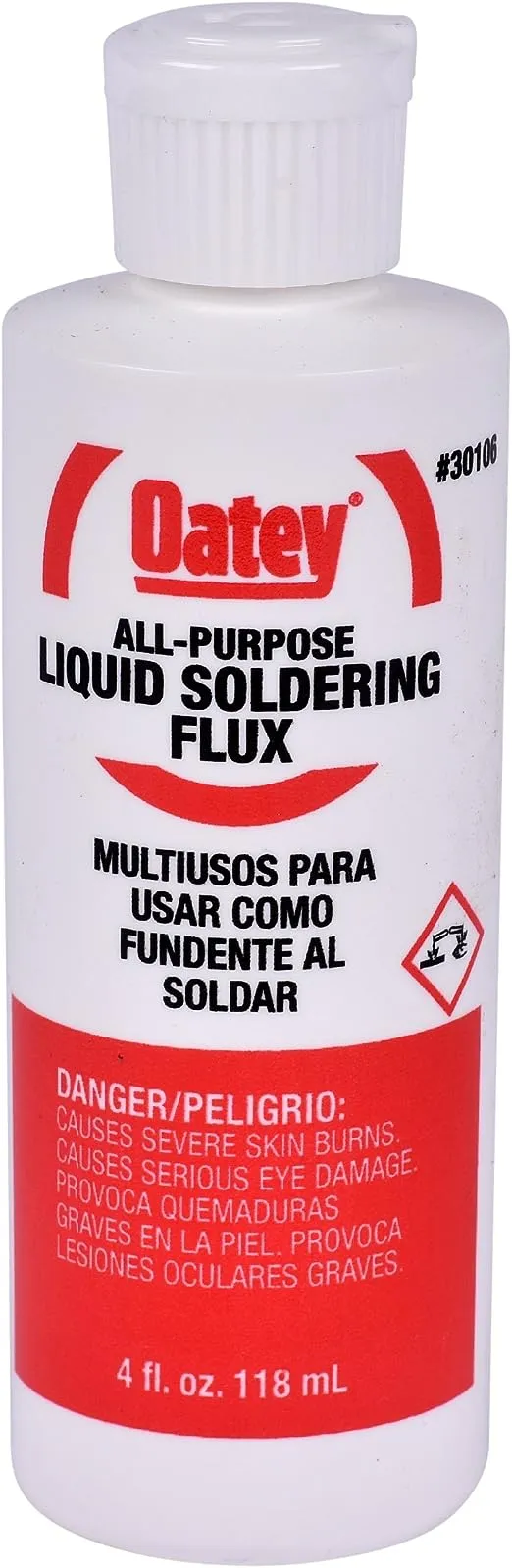 Oatey 30106 Soldering Liquid Flux, 4-Ounce, Yellow