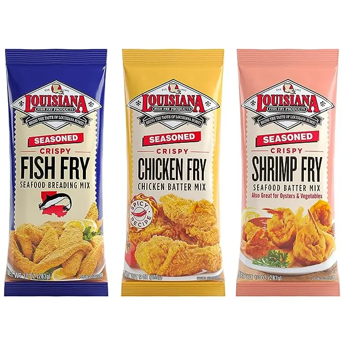 Louisiana Fish Fry Products Seasoned Fry Variety Mix - 2 of Each Flavor - Pack of 6 - Southern Flavor for Any Dish