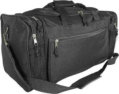 DALIX 20" Sports Duffle Bag w Mesh and Valuables Pockets Travel Gym