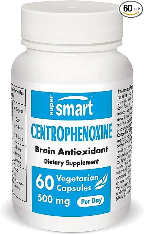 Supersmart - Centrophenoxine 500mg per Day (DMAE & pCPA) - Nootropics Supplement | Non-GMO & Gluten Free - 60 Vegetarian Capsules