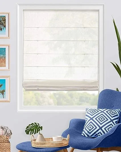 Chicology Cordless Roman Shades Semi-Sheer - 23"W x 64"H - Pacific White