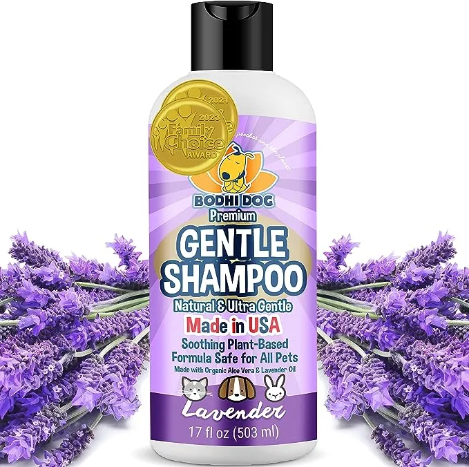 Bodhi Dog Premium Gentle Shampoo | Soothing & Ultra Gentle Puppy Shampoo | Aloe Vera and Lavender Oil | Natural Moisturizing Pet Wash for Puppies, Dogs and Cats (17 Fl Oz)