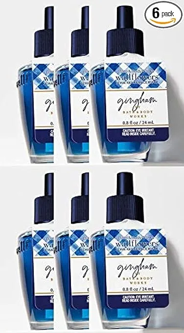 Bath and Body Works Gingham Wallflowers Fragrance Refill (6-pack) - 0.8 fl oz / 24 ml Each