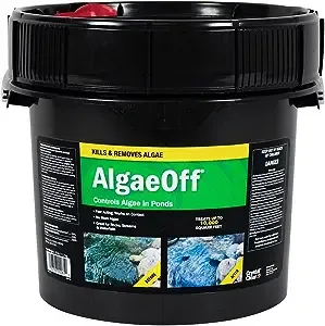 CrystalClear AlgaeOff Pond Algae Control Treatment, for Cleaner & Clearer Pond Water, EPA Registered Algaecide Treatment, Safe for Use in Ponds Containing Fish and Plants, Treats 10,000 Sq, 25 lbs