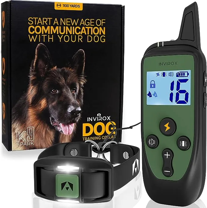 INVIROX Dog Shock Collar for Large Dogs 123 Levels Dog Training Collar