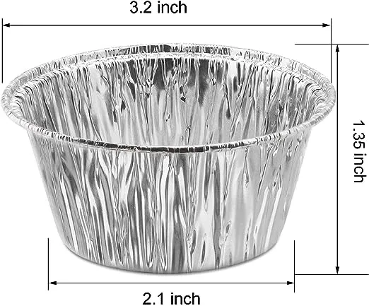 Aluminum Foil Ramekins - 150 Pack 4 oz Egg Tart Liners Ramekins, Aluminum Foil Cupcake Disposable Baking Cups Foil Cups for Tart, Souffle, Appetizer