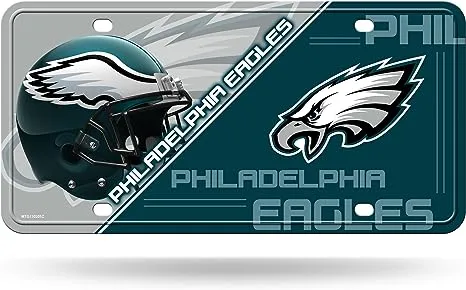 Rico Industries NFL Philadelphia Eagles Unisex Philadelphia Eagles License Plate Metalphiladelphia Eagles License Plate Metal, Team Color, One Size (6734527911)