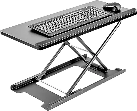 VIVO Black Single Top 27 inch Heavy-Duty Scissors Lift Keyboard and Mouse Riser, Designed for Ergonomic Sit Stand Workstations, DESK-V000P