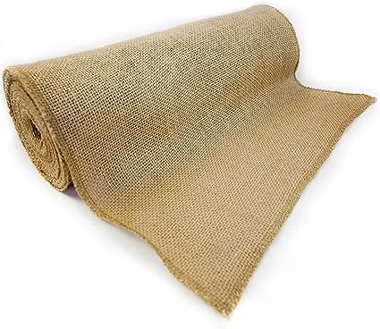 12" x 10yd NO-FRAY Burlap Roll ~ 3 - 5 Table Runners ~ Natural Long Fabric with Finished Edges. Perfect for Weddings, Placemats, Crafts. Decorate Without The Mess!