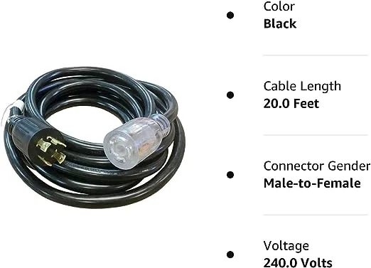 Reliance Controls PC3020 Generator Power Cord 20 ft