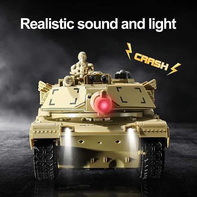 Bvrorere Remote Control Tank RC M1A2 Abrams Army Tank Toy with Camouflage Body ...