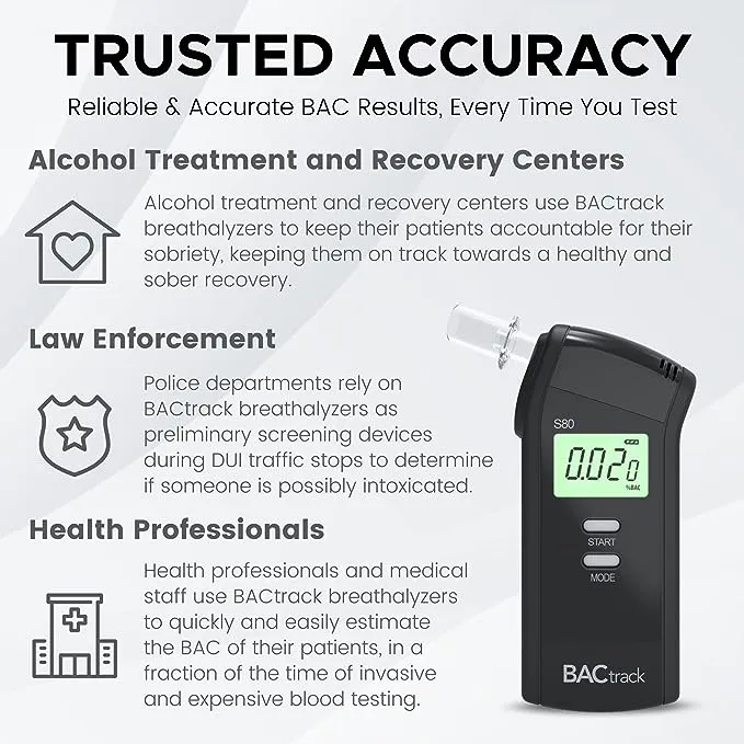 BACtrack S80 Breathalyzer | Professional-Grade Accuracy | DOT & NHTSA Approved | FDA 510(k) Cleared | Portable Breath Alcohol Tester for Personal & Professional Use