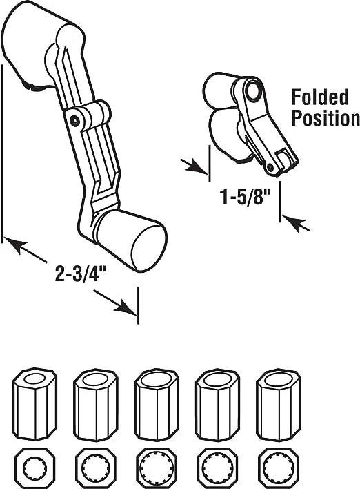 Prime-Line H 3962 Universal, Diecast, White, Folding Crank Handle for Casement Windows (Single Pack)