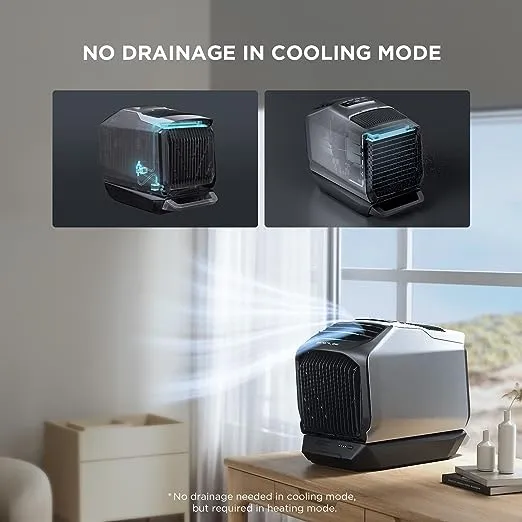 EF ECOFLOW Wave 2 Portable Air Conditioner, Air Conditioning Unit with Heat, Air Portable AC for Outdoor Tent Camping/RVs or Home Use (Battery Not Included)