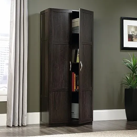 Sauder Storage Cabinet/ Pantry cabinets, 29.61 " x D: 16.02 " x H: 71.50", Cinnamon Cherry finish