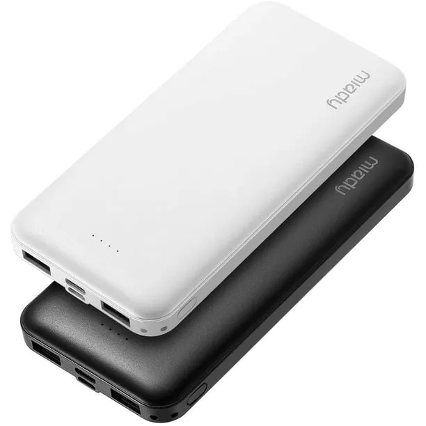 2-pack Miady 10000mAh Dual USB Portable Charger, Fast Charging Power Bank with ...