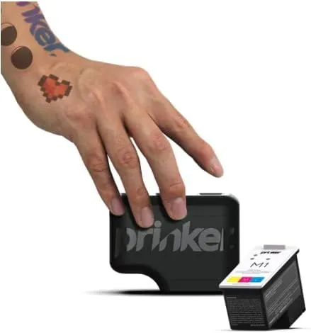 Prinker M Temporary Tattoo Color Ink Refill Set with Premium Cosmetic Full Color Ink Cartridge and Skin Primer - Compatible w/Prinker M device.