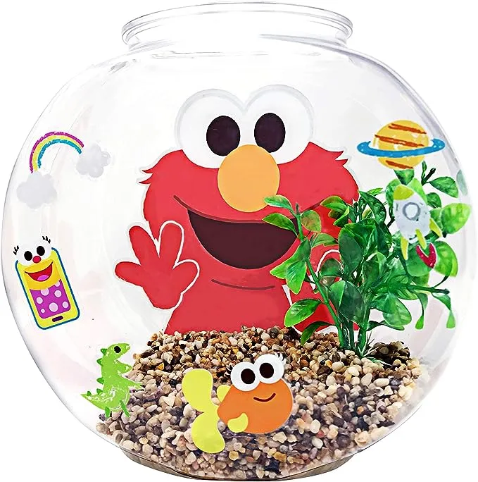 Penn-Plax Officially Licensed Sesame Street Elmo’s World Fish Bowl Kit – Great Way to Teach Young Beginners How to Maintain and Take Care of an Aquarium