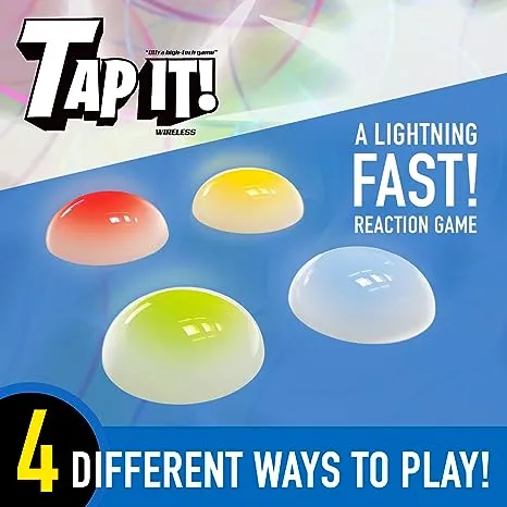 Fotorama Tap It Wireless Ultra High-Tech Pod , 4 Fun Games in One, Develop Hand-Eye Coordination, Agility, and Memory, Up to 8 Players, for Ages 6 and Up , White