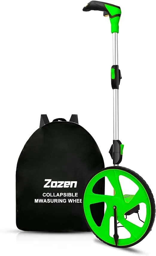 Zozen Measuring wheel, Distance measuring wheel in feet, Wheel Measuring Tool, Rolling Measurement Wheel, Collapsible with Backpack [Up To 10,000Ft]|12’’ Diameter Wheel - Adapt to various roads.