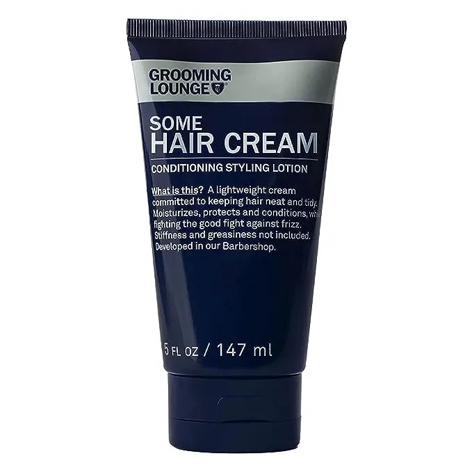 Grooming Lounge Some Hair Cream - Lightweight Conditioning and Styling Lotion - Non-Greasy Texture - Tames Frizz and Flyaways - Provides Low Shine - No Parabens or Sulfates - Cruelty Free - 5 oz