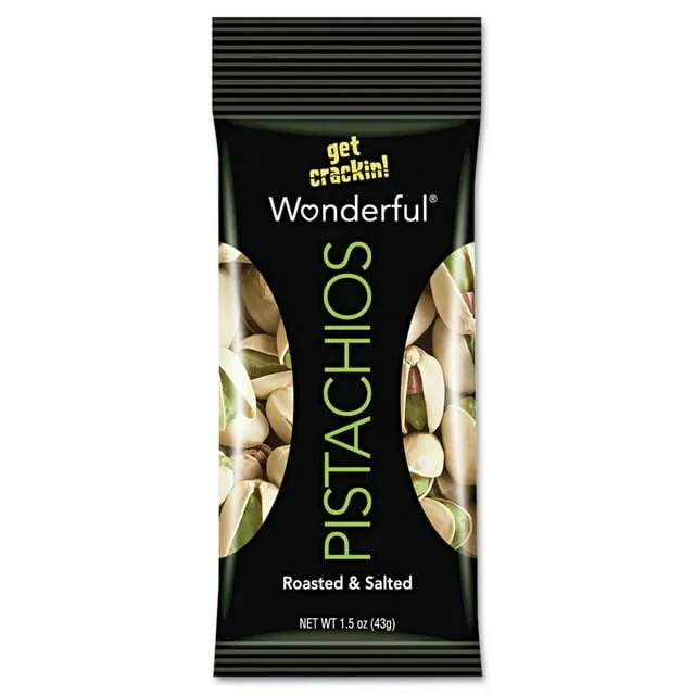 Wonderful Pistachios, Roasted & Salted - 24 pack, 1.5 oz bags