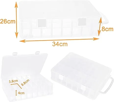 New Brothread Double-Sided Storage Organizer/Box with Total 48 Adjustable Compar