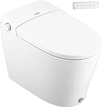 Moen ET900 2-Series Tankless Bidet One Piece Elongated Bidet Toilet with Remote, Auto Flush, and Warm Air Dryer, and Temperature Control, White