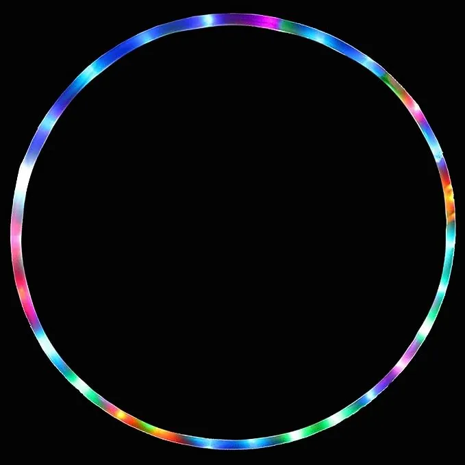 LED Hoop, willway Dance Exercise Light Up Hula Hoop for Kids Adults, 28 Color Strobing and Changing Hula Hoops - Collapsible (2 AA Batteries are Needed. Not Included)