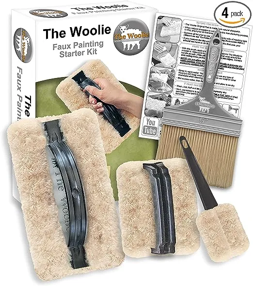 The Woolie Original FULL-SIZED Faux Painting BEGINNER STARTER TOOLKIT - 9.75 x 5 inches - 3/4 inch Nap Faux Pack (As seen on YouTube) (KIT)