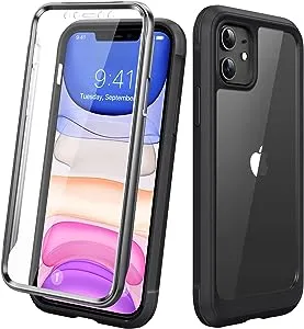 Diaclara Compatible with iPhone 11 Case, Full Body Rugged Case with Built-in Touch Sensitive Anti-Scratch Screen Protector, Soft TPU Bumper Case Cover