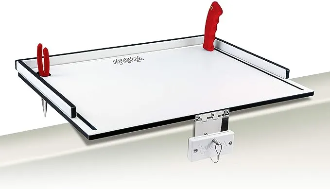 MAGMA Products, T10-310B Econo Mate Bait and Filet Table, White/Black, 20-Inch