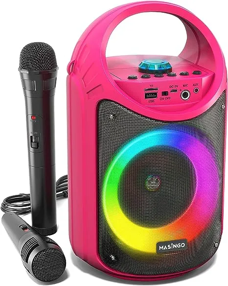 Masingo Burletta C10 Portable Pink Karaoke Machine