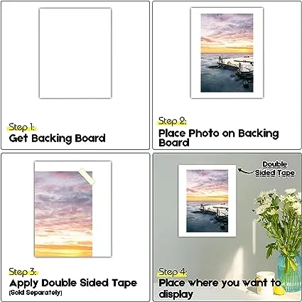 Mix Colors 8x10 Picture Double Mat for 5x7 Photo White Core Frame Mattes