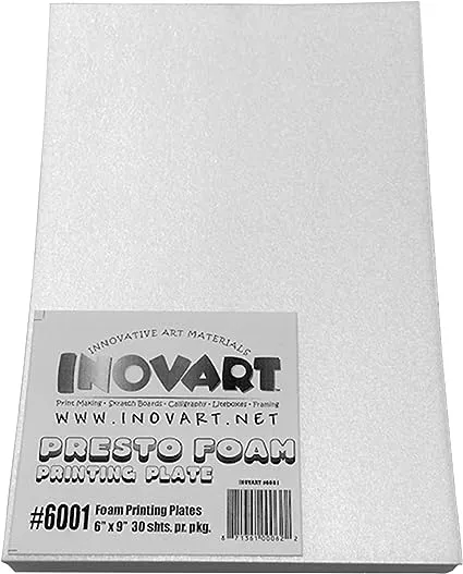 Inovart Presto Foam Printing Plates, 6"x9", 30 Sheets