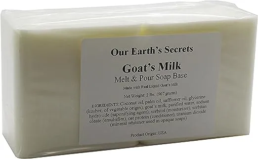 Our Earth's Secrets Goats Milk - 2 lbs Melt and Pour Soap Base