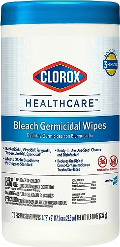 Bleach Germicidal Wipes, 70/Canister, Unscented