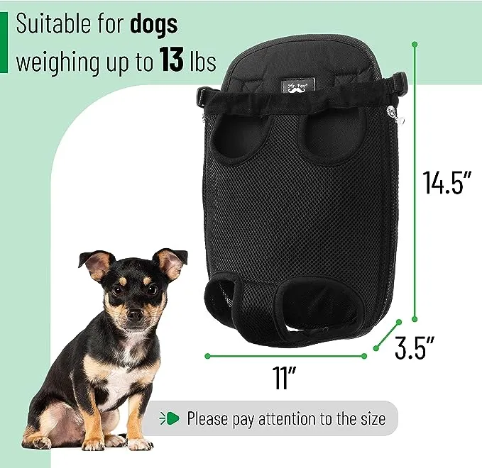 Mr. Pen- Pet Adjustable Dog Carrier Backpacks, Hiking Travel Backpack, Puppy Backpack, Dog Front Carrier