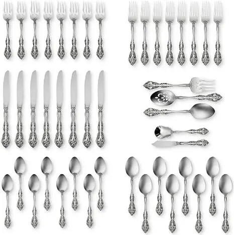 Oneida Michelangelo 45 Piece Fine Flatware Set, Service for 8, 18/10 Stainless Steel