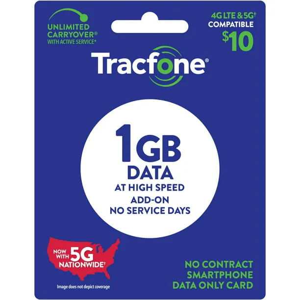 TracFone $10 Data Add–On Card 1GB [Physical Delivery]