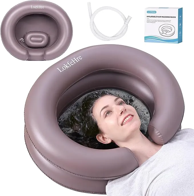 Large Portable Inflatable Hair Washing Basin for Bedridden - Wash Hair in Bed with Inflatable Shampoo Bowl.Hair Washing Basin for Elderly,Disabled,Injured,Ideal Inflatable Sink for Locs Detox