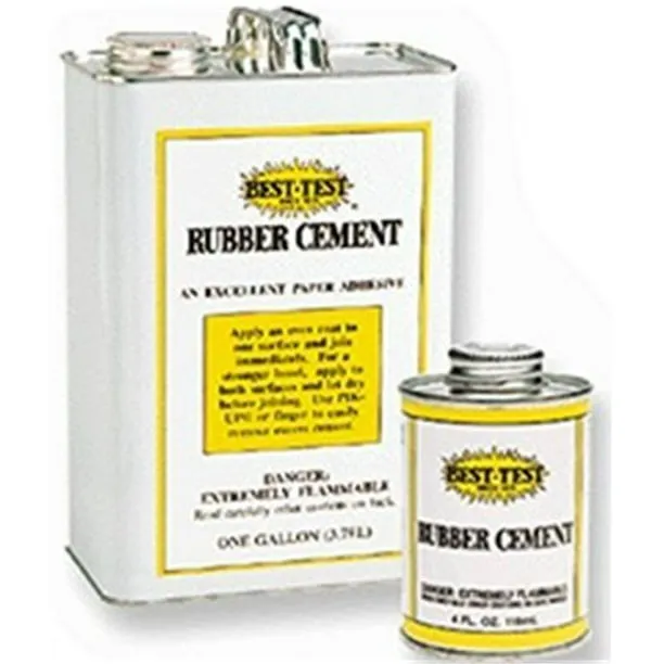 Best-Test Rubber Cement Adhesive with Brush, 16 oz Jar *Orm5 (141)