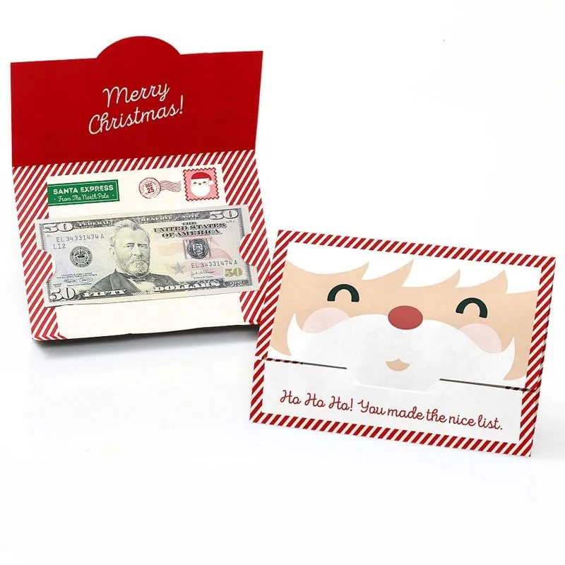 Big Dot of Happiness Jolly Santa Claus - Christmas Money and Gift Card Holders - Set of 8