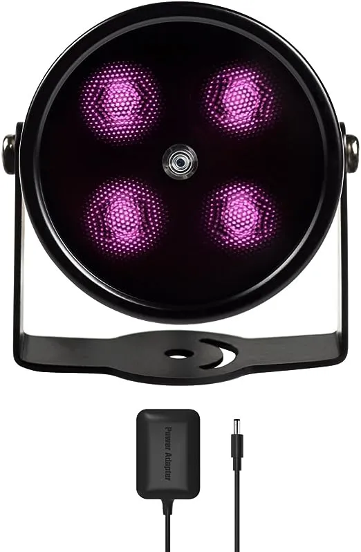 80ft IR Illuminator | AI4 No Hot Spot Wide Angle Infrared Light for Security Camera (w/Power Adapter)