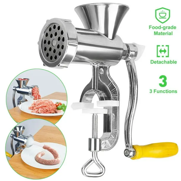 Manual Meat Grinder, Sausage Maker Stuffer, Heavy Duty Meat Mincer with Grinder Blade, Hand Operated Kitchen Tools for Home Use