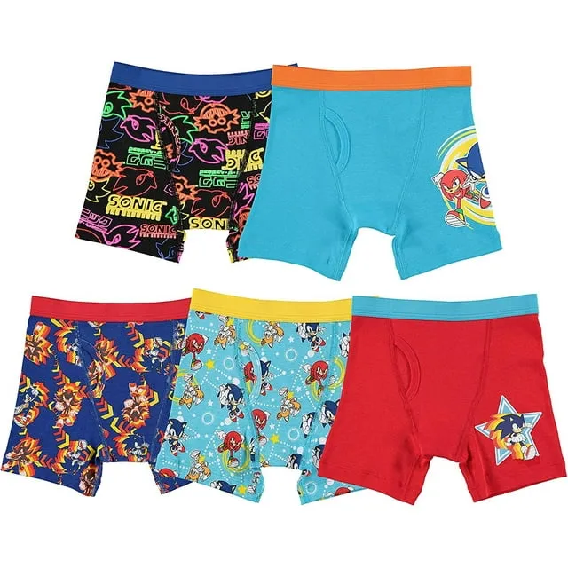 Sonic The Hedgehog Boys' Big Boxer Briefs Multipacks Different Prints and Pack, 4, 6, 8, 10, and 12