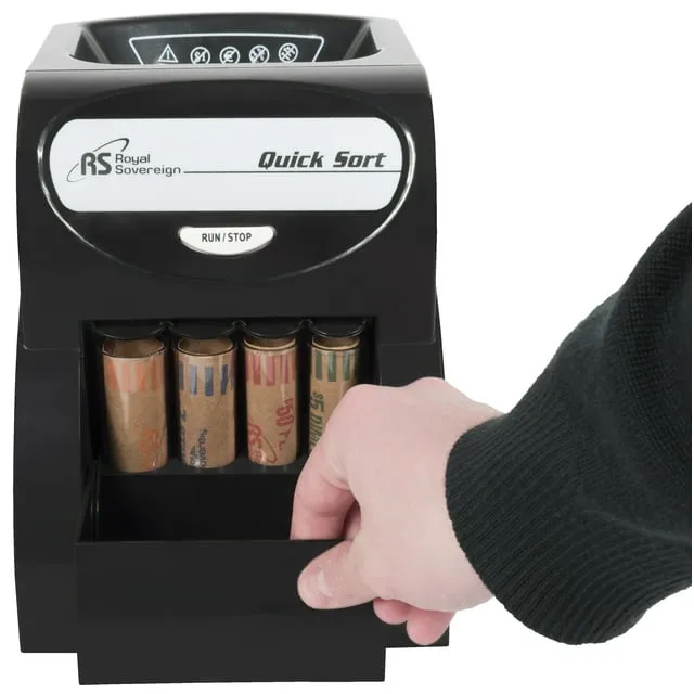 Royal Sovereign QS-1AC One Row Electric Coin Sorter, Black